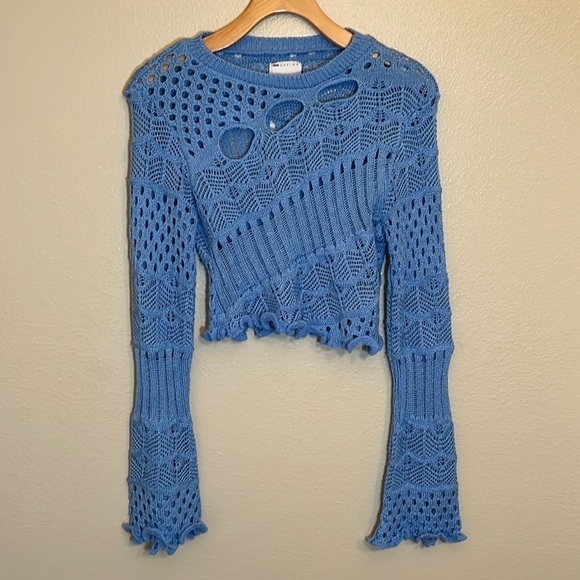 ASOS Sweaters - ASOS Design Blue Crop Sweater